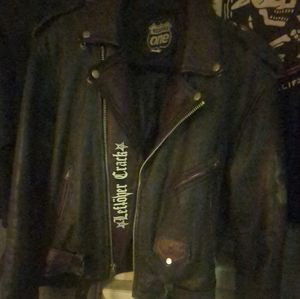 Vintage leather motorcycle jacket